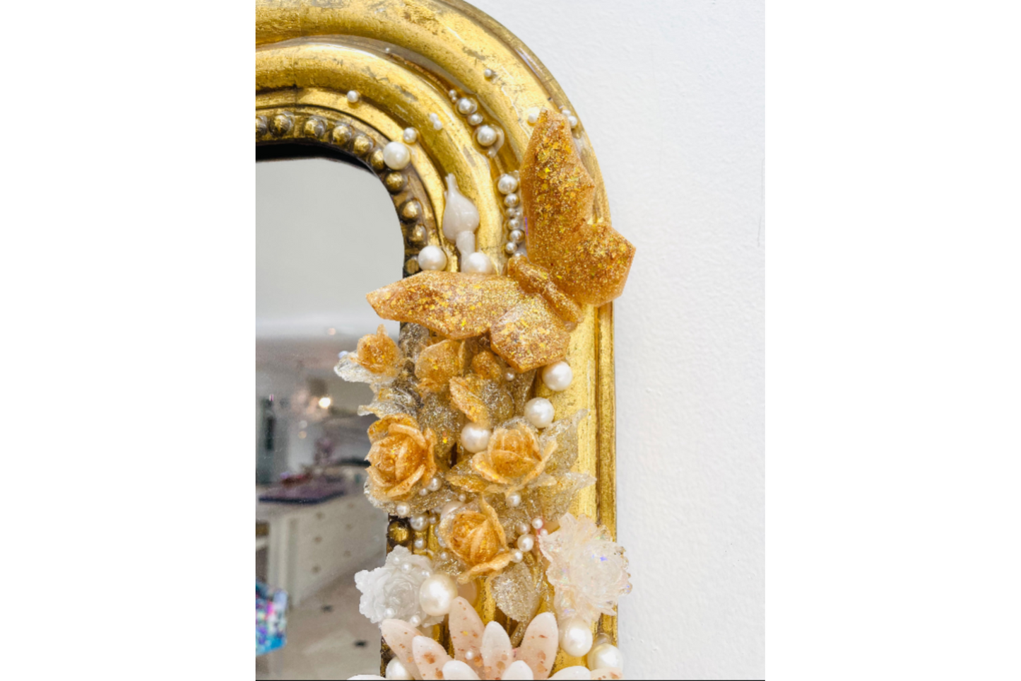 Gold Floral Mirror