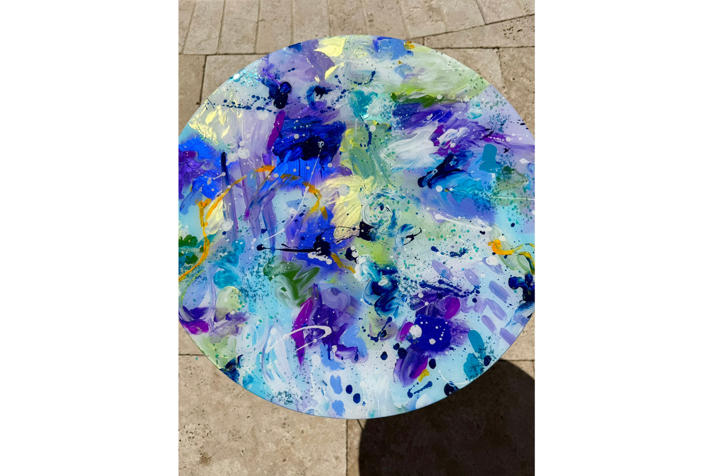 Table with Blues and Purple