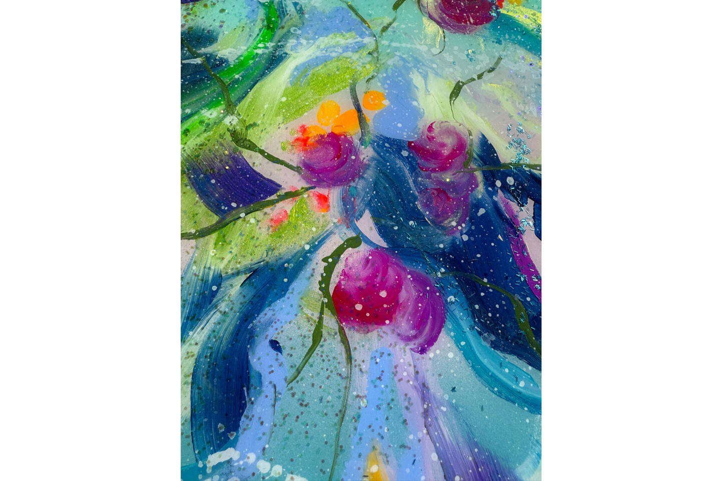 Table with Blues and Magenta