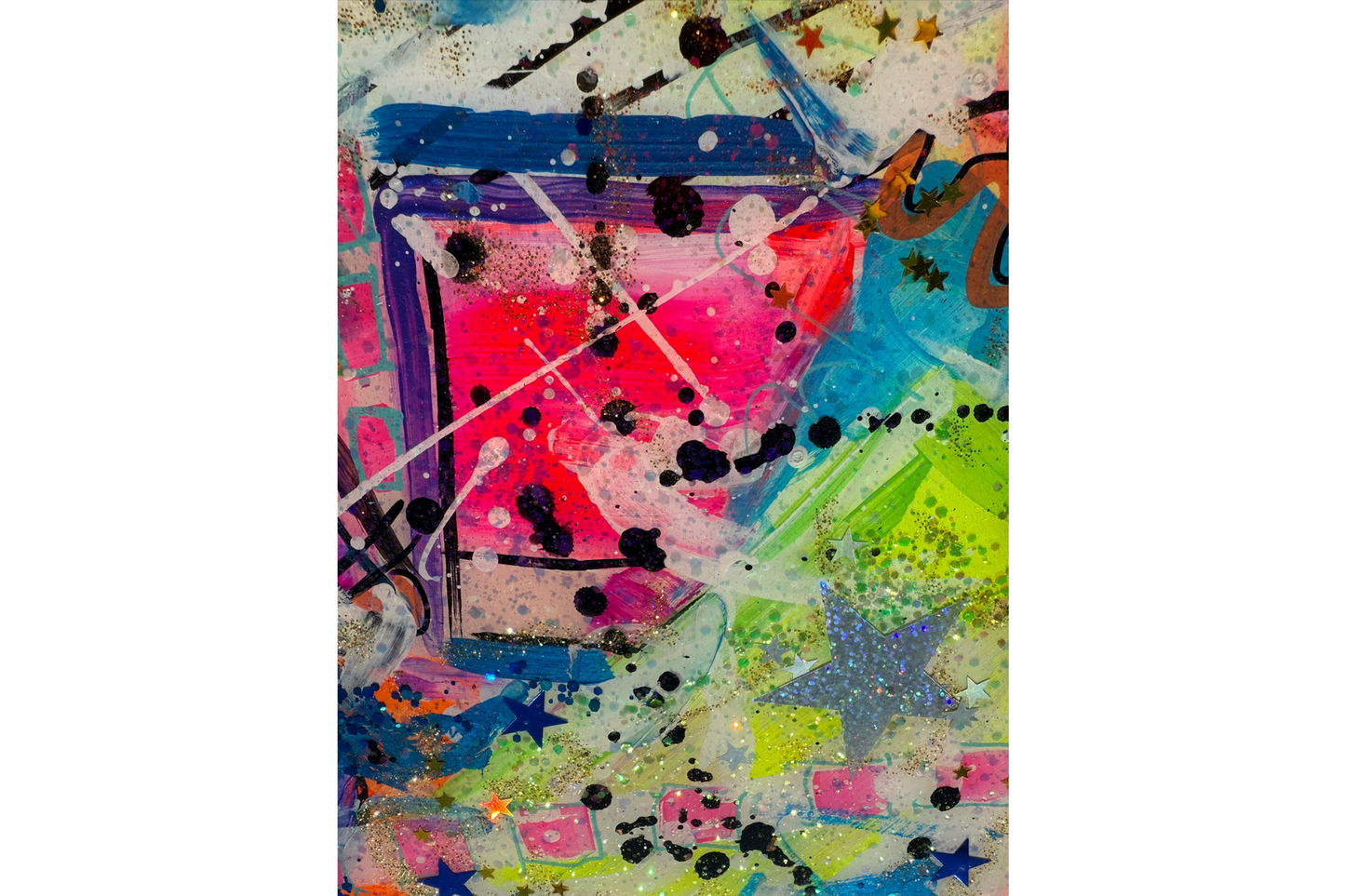Nesting Tables with Neon Colors and Gold Base