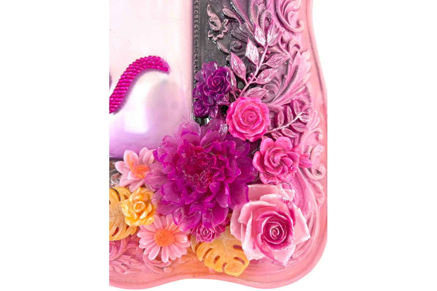Rose and Orange Square Mirror