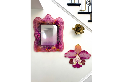 Rose and Orange Square Mirror