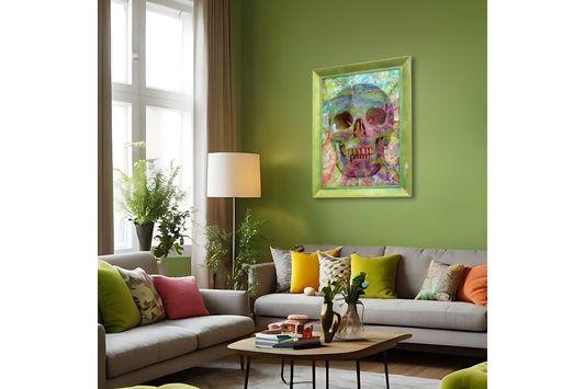 Opal Skull With Green