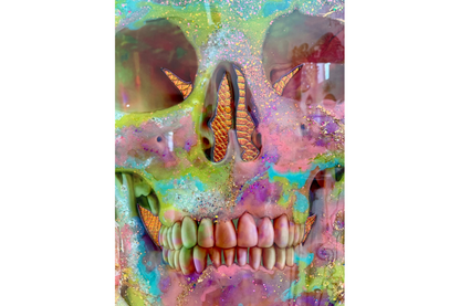 Opal Skull With Green