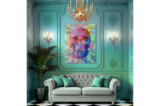 Opal Skull With Pinks