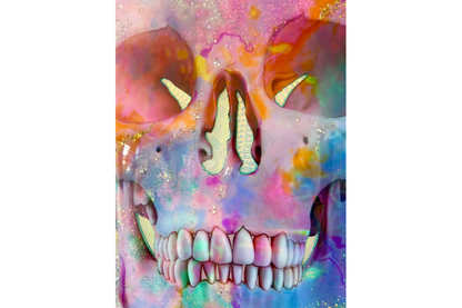 Opal Skull With Pinks
