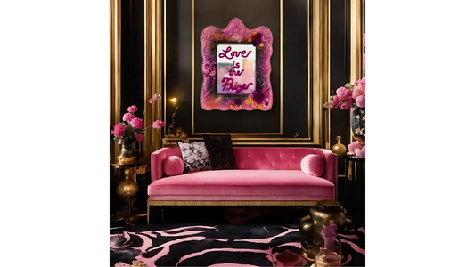 Rose and Orange Square Mirror