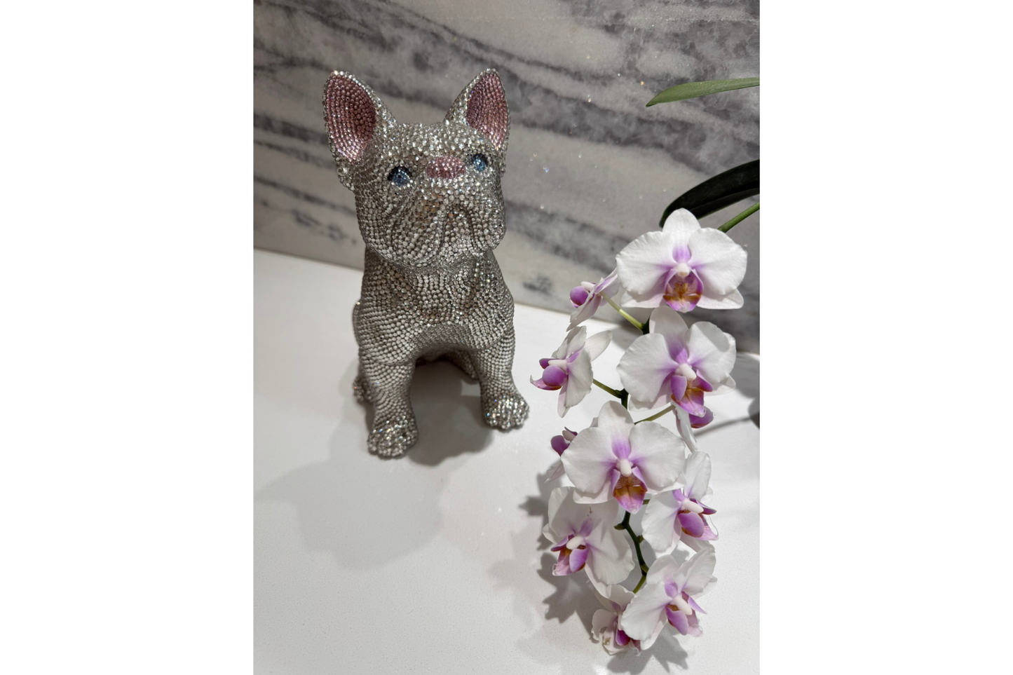 Crystal Frenchie - Silver