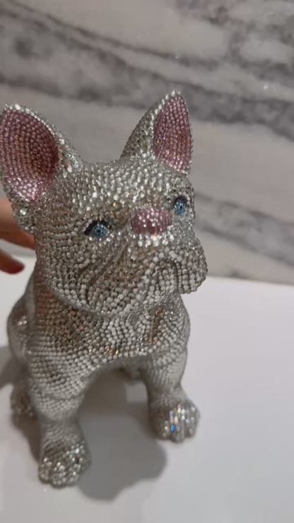 Crystal Frenchie - Silver