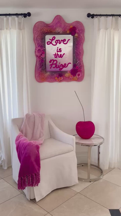 Rose and Orange Square Mirror