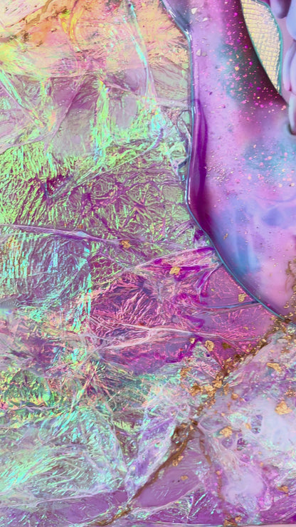 Opal Skull With Pinks